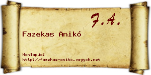 Fazekas Anikó névjegykártya